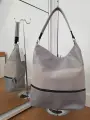 Torebka damska szara delikatnie pikowana duża shopper DARIA