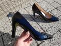 Pantofle damskie LAURA 36-40 czarne lakierowane