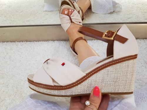 Letnie sandały damskie na koturnie 36-41 JUSTYNA beżowe