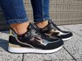 Sportowe buty damskie KAJA 36-41 czarne z dodatkiem złotego