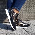 Sportowe buty damskie KAJA 36-41 czarne z dodatkiem złotego
