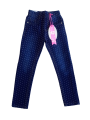 Spodnie dziewczęce granatowe miękki jeans serduszka