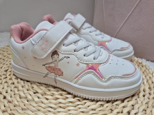 Nowoczesne-Buty-Sportowe-Dla-Dziewczynki-OLIWIA-Biale-Na-Rzep