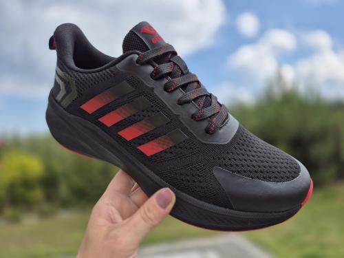Obuwie-Sportowe-Meskie-4-7-4-9-Czarne-Z-Czerwonymi Paskami-PIOTR