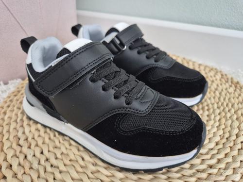 Buty-Sportowe-Dla-Dziewczynki-Klasyczne-Na-Rzep-Czarne-MONIKA