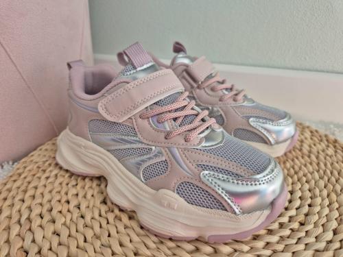 Buty-Sportowe-Dla-Dziewczynki-Sneakersy-SYLWIA-Szare-Clibee