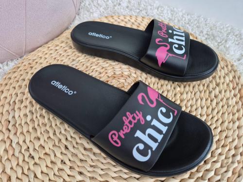 Klapki-Damskie-Gumowe-Basenowe-Czarne-KASIA-Atletico