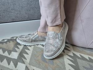 Skórzane Półbuty Damskie Wciągane Buty Lekkie ULA