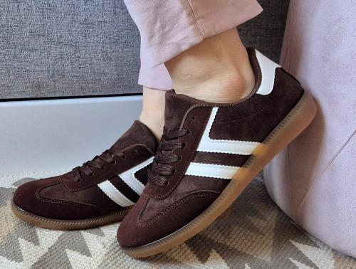 Buty-Sportowe-Damskie-Sneakersy-Modne-Brazowe-LUIZA