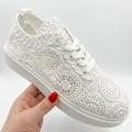 Buty-Sportowe-Damskie-ADA-Trampki-Koronka-Eleganckie-Gruba-Podeszwa