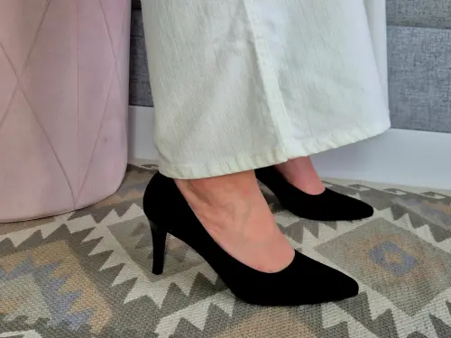 Czolenka-Damskie-Czarne-Zamszowe-Szpilki-Eleganckie