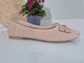 Baleriny-Damskie-Bezowe-Zamszowe-Z-Kokarda-Delikatne