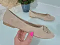 Baleriny-Damskie-Bezowe-Zamszowe-Z-Kokarda-Delikatne