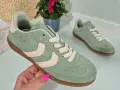 Buty-Sportowe-Damskie-Wygodne-Zielone-Trampki-Zamszowe