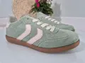 Buty-Sportowe-Damskie-Wygodne-Zielone-Trampki-Zamszowe