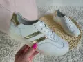 Biale-Buty-Sportowe-Damskie-Trampki-Skorzane-Sneakersy