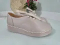 Bezowe-Skorzane-Buty-Damskie-Miekkie-Polbuty-Sznurowane