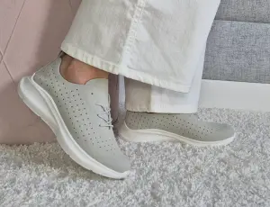Lekkie Buty Sportowe Damskie Przewiewne Szare 