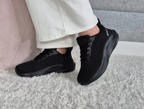 Czarne-Buty-Sportowe-Damskie-Lekkie-Siatka-Unisex
