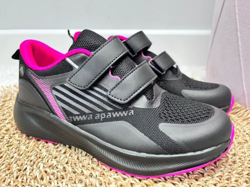 Buty-Sportowe-Dla-Dziewczynki-Apawwa-Czarne-Na-Dwa-Rzepy