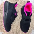 Materialowe-Buty-Sportowe-Dla-Dziewczynki-czarne-Lekkie-Na-Dwa-Rzepy