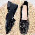 Eleganckie-Polbuty-Damskie-Skorzane-Czarne-Lakierowane