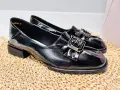 Eleganckie-Polbuty-Damskie-Skorzane-Czarne-Lakierowane