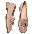 Eleganckie-Polbuty-Damskie-Skorzane-bezowe-Lakierowane