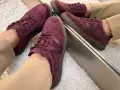 Skorzane-Buty-Sportowe-Damskie-Sneakersy-Bordowe-Zamszowe