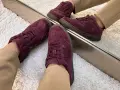 Skorzane-Buty-Sportowe-Damskie-Sneakersy-Bordowe-Zamszowe