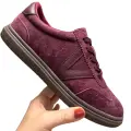 Skorzane-Buty-Sportowe-Damskie-Sneakersy-Bordowe-Zamszowe