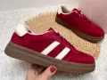 Modne-Buty-Sportowe-Damskie-Ze-Skóry-Naturalnej-Czerwone-Na-Platformie