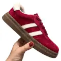 Modne-Buty-Sportowe-Damskie-Ze-Skóry-Naturalnej-Czerwone-Na-Platformie