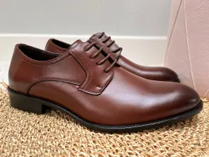 Eleganckie Skórzane Pantofle Męskie Brązowe 
