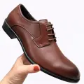 Eleganckie-Skorzane-Pantofle-Meskie-Brazowe
