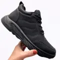 Lekkie-Buty-Sportowe-Meskie-Czarne-Ocieplane-Grubsza-Podeszwa