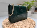 Elegancka-Torebka-Damska-Crossbody-Zielona-Z-Motywem-Jaskolek