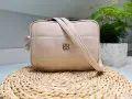 Torebka-Damska-Crossbody-Bezowa-Pikowana-Regulowany-Pasek