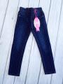 Spodnie dziewczęce granatowe miękki jeans serduszka